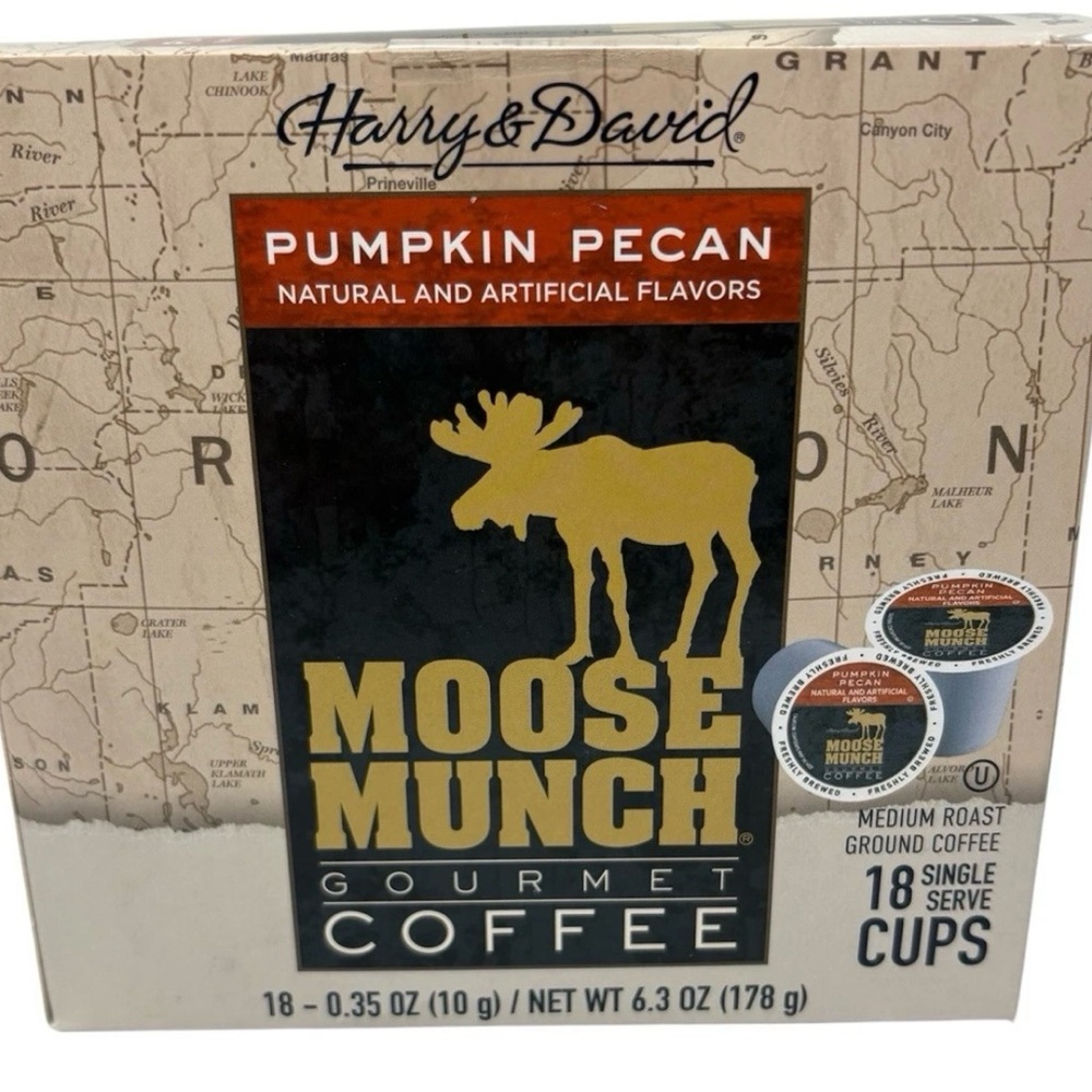HARRY & DAVID Moose Munch Single Serve Pumpkin Pecan Coffee Pods 18 Count